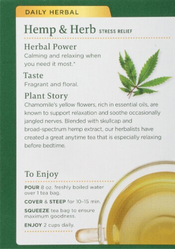 Traditional Medicinals Hemp + Chamomile Herbal Tea Perspective: back