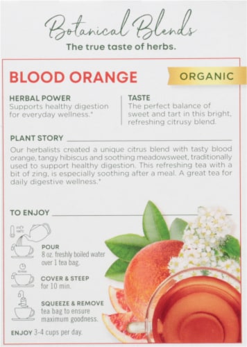 Traditional Medicinals Botanical Blends Blood Orange Digestive Support Herbal Tea Perspective: back
