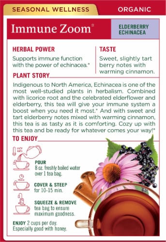 Traditional Medicinals® Elderberry Echincea Immune Zoom® Herbal Tea Perspective: back