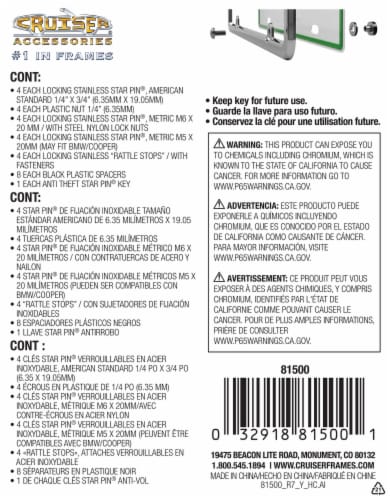 Cruiser Accessories Ultimate Standard/Metric Hardware License Plate Kit Perspective: back