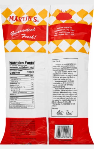 Martin's® BBQ Waffle Potato Chips Perspective: back