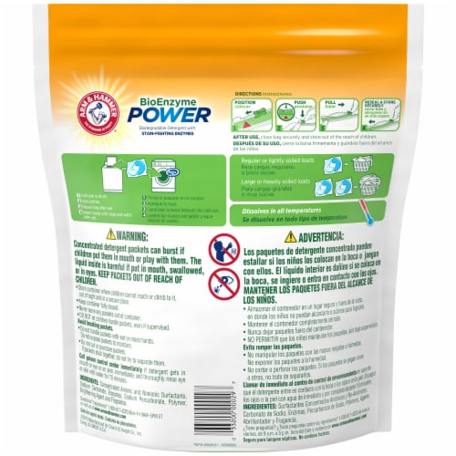 Arm & Hammer Bio Enzyme Packs Laundry Detergent Pods Perspective: back