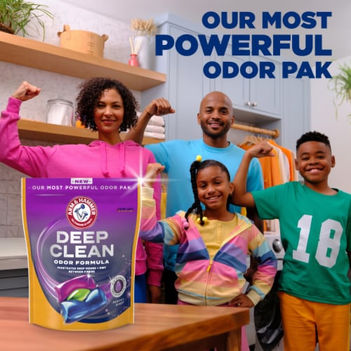 ARM & HAMMER Deep Clean Odor Formula Laundry Detergent Power Paks Perspective: back