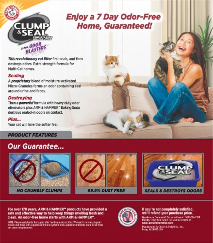 Arm & Hammer™ Clump & Seal™ Multi-Cat Ultra Odor Blasters™ Cat Litter Perspective: back