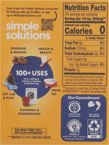 Arm & Hammer Pure Baking Soda Perspective: back