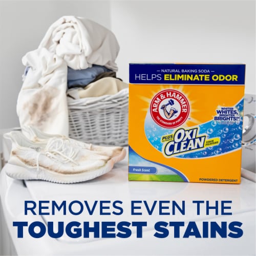 ARM & HAMMER Plus OxiClean Fresh Scent Powder Laundry Detergent Perspective: back