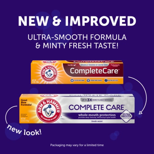 ARM & HAMMER Complete Care Toothpaste Fresh Mint Anticavity Fluoride Whole Mouth Protection Perspective: back