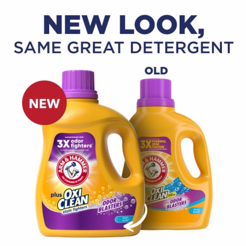 ARM & HAMMER Plus OxiClean with Odor Blasters Fresh Burst Liquid Laundry Detergent Perspective: back