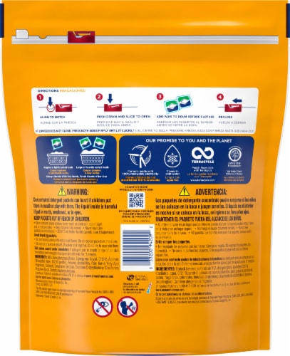 Arm & Hammer Plus Oxi Clean 5 in 1 Power Paks Fresh Scent Concentrated Laundry Detergent Pods Perspective: back