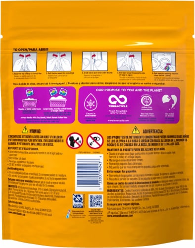 Arm & Hammer™ Deep Clean Odor Formula Radiant Burst Laundry Detergent Power Paks Perspective: back