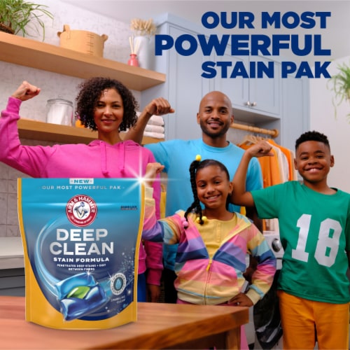 ARM & HAMMER Deep Clean Stain Formula Laundry Detergent Power Paks Perspective: back