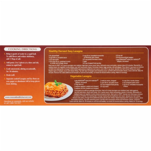 Ronzoni® Healthy Harvest® Whole Grain Lasagna Perspective: back