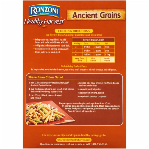 Ronzoni Heathy Harvest Ancient Grains Penne Rigate Pasta Perspective: back