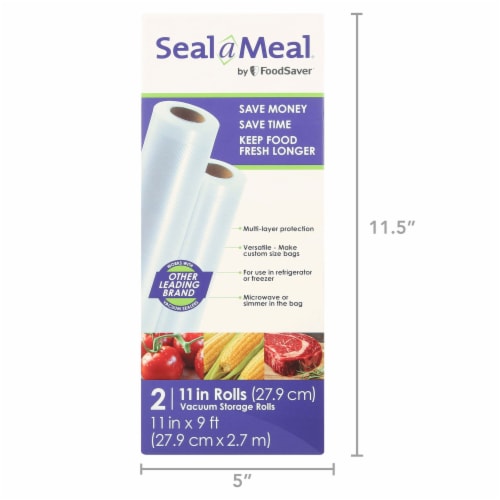 Seal-a-Meal 11" x 9' Vacuum Seal Rolls for Seal-a-Meal and Foodsaver® Vacuum Sealers, 2 Pack Perspective: back