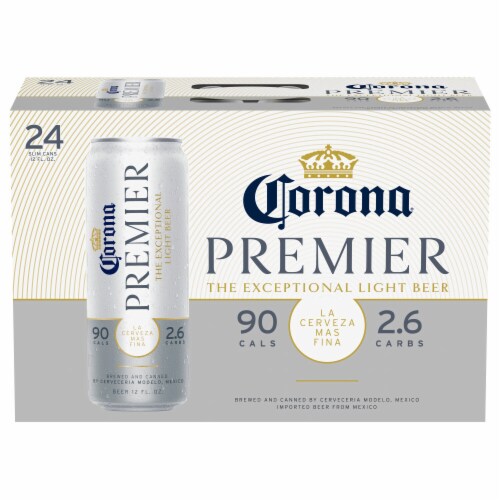 Corona Premier Mexican Lager Import Lower Calorie* Light Beer Perspective: back