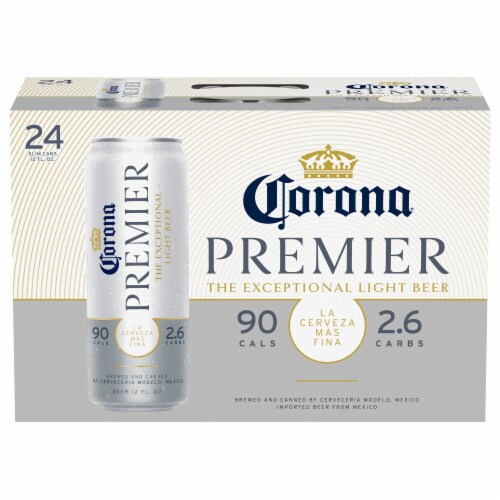 Corona Premier Mexican Lager Import Lower Calorie* Light Beer, 24 cans ...