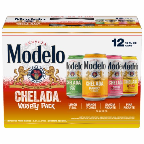 Modelo Chelada Variety Pack Mexican Import Flavored Beer Perspective: back
