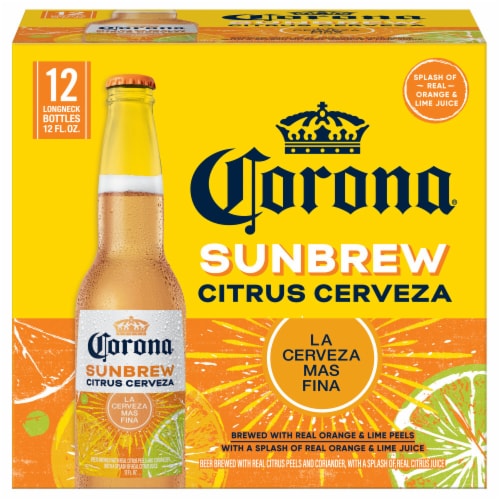 Corona Sunbrew Citrus Cerveza Mexican Import Beer Perspective: back