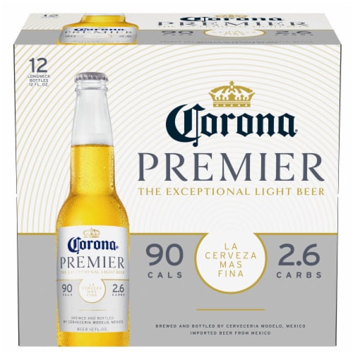 Corona Premier Mexican Lager Import Lower Calorie* Light Beer Perspective: back