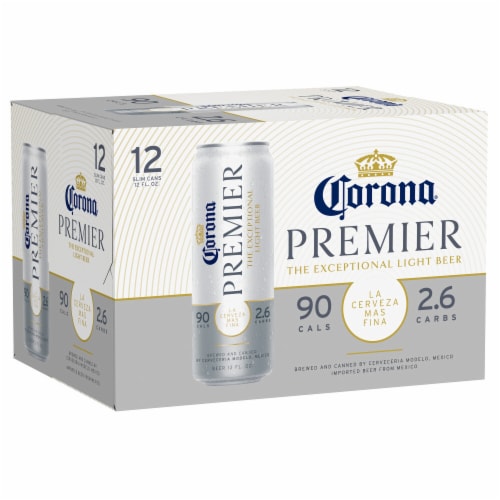 Corona Premier Mexican Lager Import Lower Calorie* Light Beer Perspective: back