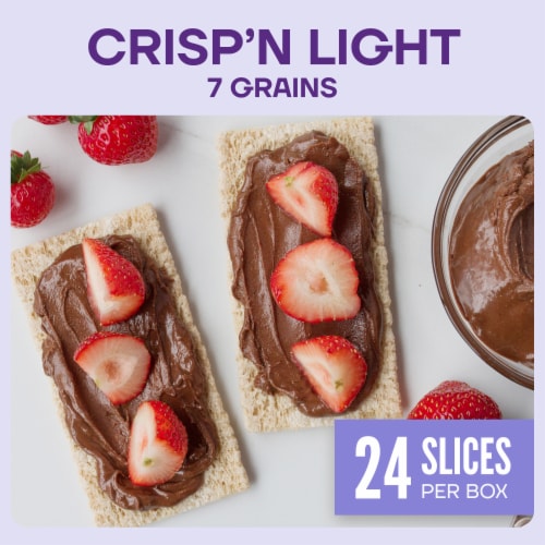 Wasa Crisp’n Light Seven Grains Crispbread made with Non-GMO Ingredients Twenty Calories per Slice Perspective: back