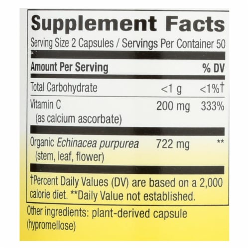 Nature's Way Echinacea & Ester C Capsules Perspective: back
