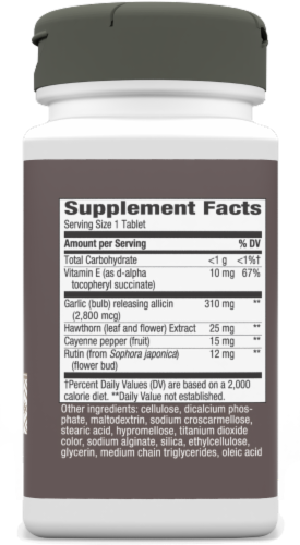 Nature's Way Garlicin Healthy Circulation Formula Tablets Perspective: back