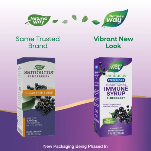 Nature's Way Sugar Free Sambucus Elderberry Syrup Perspective: back