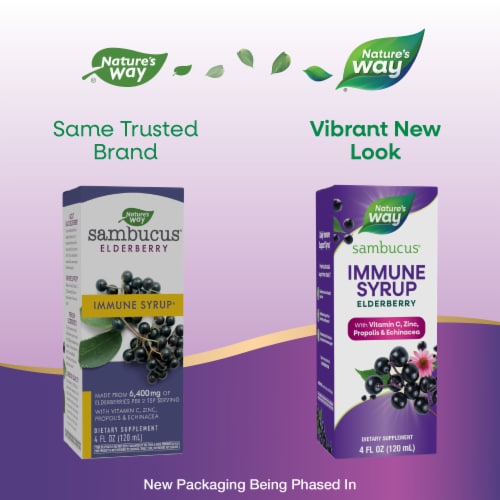 Nature's Way Sambucus Elderberry Immune Syrup Perspective: back