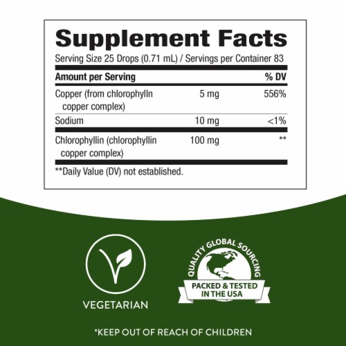 Nature's Way® Chlorofresh® Mint Flavored Internal Deodorant Chlorophyll Drops 100 mg Perspective: back