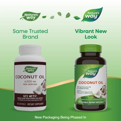 Nature's Way® Pure Extra Virgin Coconut Oil Softgels Perspective: back