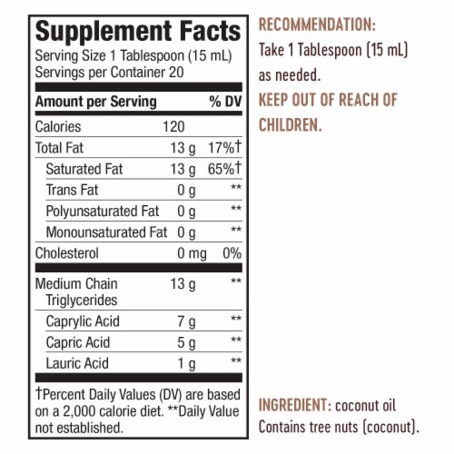 Nature's Way Liquid Coconut Premium Oil Perspective: back
