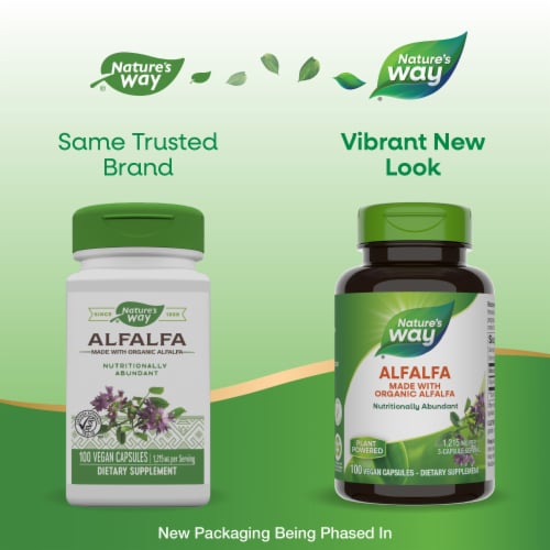 Nature's Way Alfalfa Leaves Capsules 405mg Perspective: back