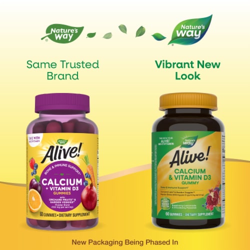 Nature's Way® Alive!® Calcium + Vitamin D3 Gummies Perspective: back