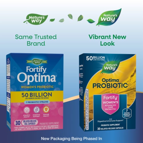 Nature's Way® Fortify™ Optima® Women's 50 Billion Probiotic Supplement Vegetarian Capsules Perspective: back