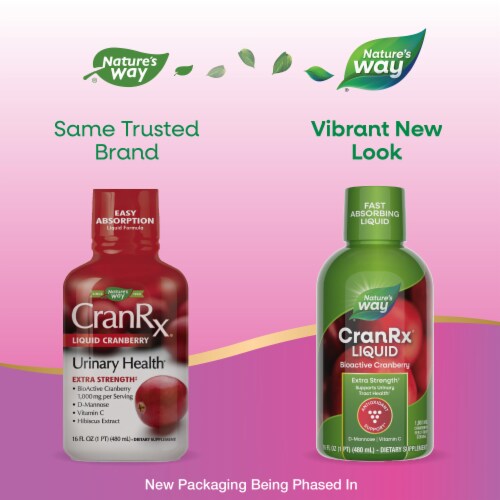 Nature's Way CranRx Extra Strength Cranberry Vitamin C Liquid 1,000 mg Cranberry per 2-Tbsp Serving Perspective: back