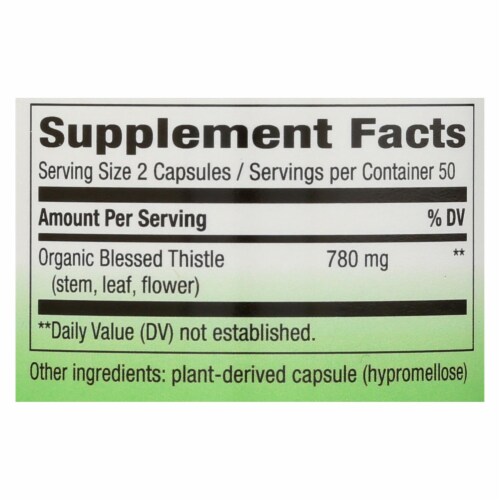 Nature's Way Blessed Thistle Herb Capsules 390mg Perspective: back
