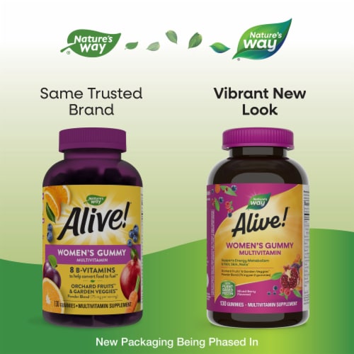 Nature's Way Alive! Mixed Berry Women's Multi-Vitamins Gummies Perspective: back