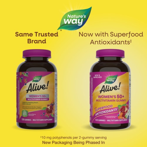 Nature's Way® Alive!® Women's 50+ Mixed Berry Flavored Gummy Multivitamin Perspective: back