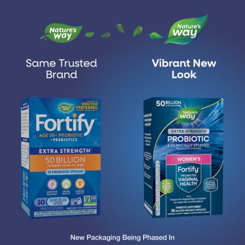 Nature’s Way Fortify Women’s 50 Billion Daily Probiotic Supplement Perspective: back