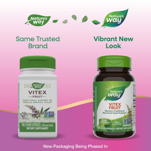 Nature's Way® Vitex Fruit Capsules Dietary Supplement 400mg Perspective: back