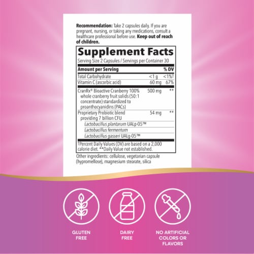 Nature's Way® CranRx® Women's Care with Probiotics Capsules Perspective: back