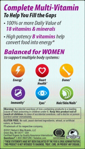 Nature's Way Alive!® Garden Goodness Women's Multivitamin Tablets Perspective: back