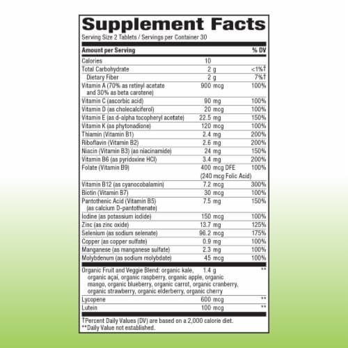 Nature's Way Alive! Garden Goodness Men's Multi-Vitamin Tablets Perspective: back