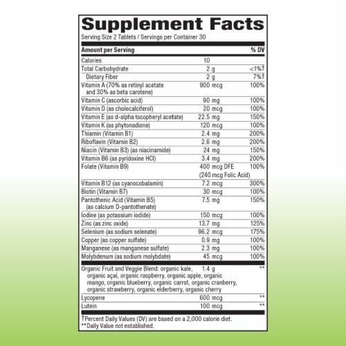 Nature's Way Alive! Garden Goodness Men's Multi-Vitamin Tablets Perspective: back