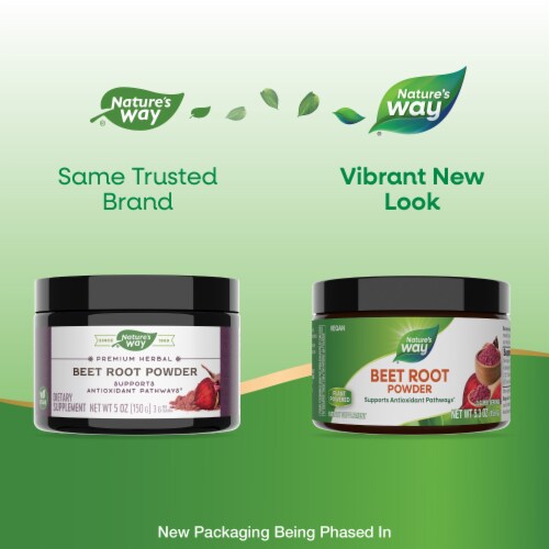 Nature's Way Beet Root Supports Antioxidant Pathways Vegan Powder 3 g Per Serving Perspective: back