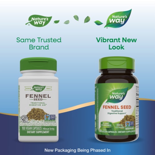 Nature's Way Fennel Seed Capsules 480 mg Perspective: back