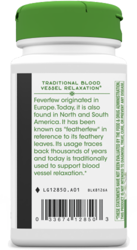 Nature's Way Feverfew Leaves Capsules 380 mg Perspective: back