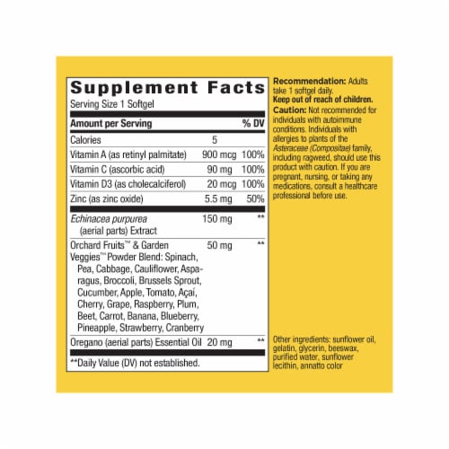 Nature's Way Alive!® Everyday Immune Health Dietary Supplement Softgels Perspective: back