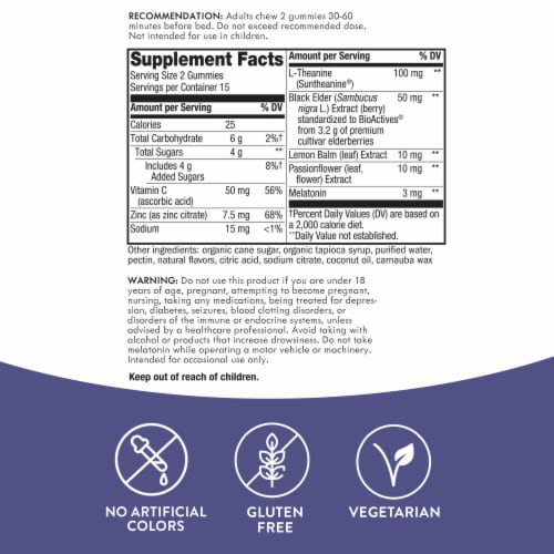Nature's Way® Sambucus™ Sleep + Immune Gummies Perspective: back